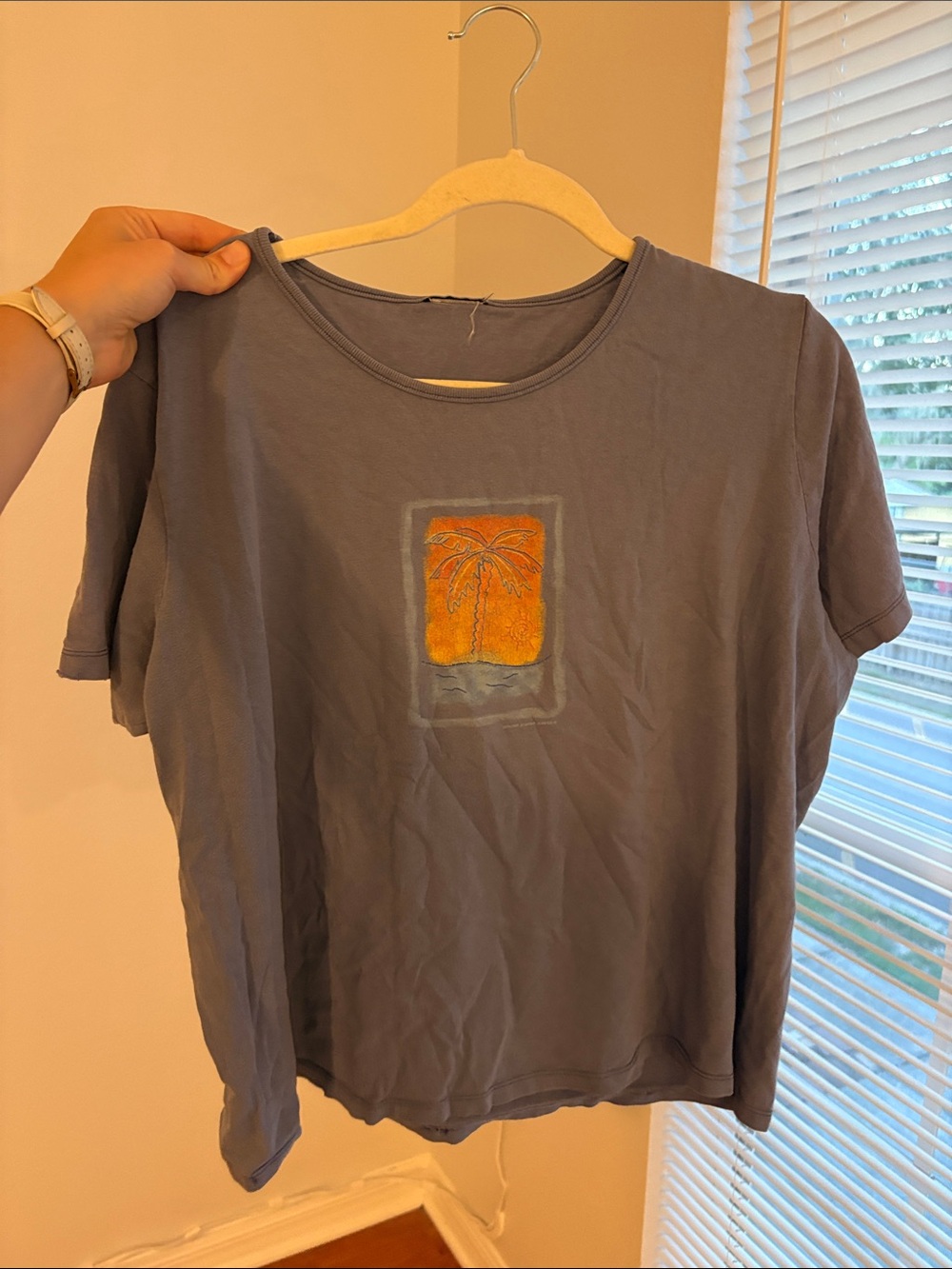 Relaxed Blue Women's Palm Graphic Tee